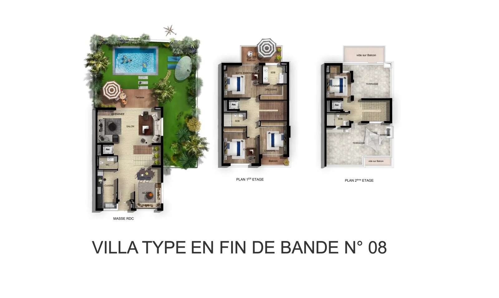 Villa type en fin de bande N 08